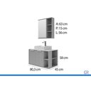 Ver imagem 2 de Bancada Banheiro c/Espelho Noruega/Treviso 80cm Platina MGM