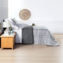 Ver imagem 4 de Kit Edredom Cobertor Celi King Dupla Face Micropercal Estampado 200 Fios 3 Peças Xadrez Grid Cinza -