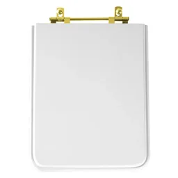 Tampa de Vaso Poliester Cubo Branco para bacia Deca Com Ferragem Dourada - 1 Tampa de Vaso Poliester Cubo Branco para bacia Deca Com Ferragem Dourada - 1