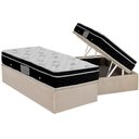 Ver imagem 1 de Cama Box Baú Solteiro: Colchão Molas Ortobom Nanolastic Physical + Base Crc Suede Clean(88x188)