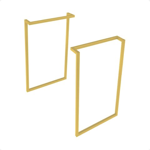 2 Suportes Escrivaninha Mesa Apoio Industrial Retro Dourado