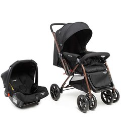 Carrinho com Bebê Conforto Travel System Duo Choice Preto Bronze - Voyage - 1