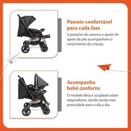 Carrinho com Bebê Conforto Travel System Duo Choice Preto Bronze - Voyage - 2