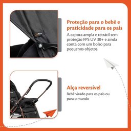 Carrinho com Bebê Conforto Travel System Duo Choice Preto Bronze - Voyage - 3