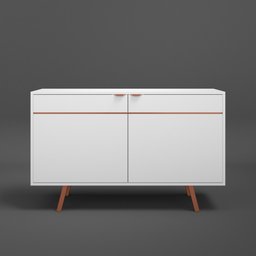 Buffet 2 Portas Assis Retrô Branco Com Cobre - Balcão Aparador Sala Cantinho do Café - 7