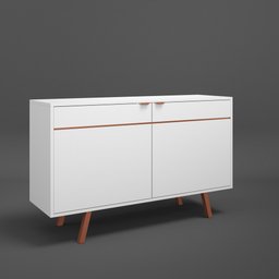 Buffet 2 Portas Assis Retrô Branco Com Cobre - Balcão Aparador Sala Cantinho do Café - 8