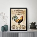 Ver imagem 1 de Quadro Vintage para Cozinha Galo 24x18cm:moldura Branca