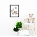 Ver imagem 1 de Quadro Quarto Bebê Ursinho Lua Estrela 24x18cm:madeira Preta