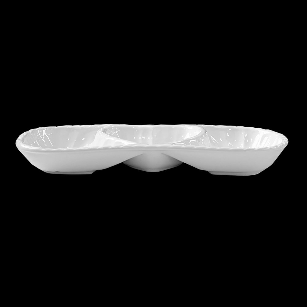 Petisqueira Coração Cerâmica Branca 28,4cm Class Home - 3