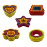 Cortador Biscoito Quadrado Coração Redondo Estrela Flor 25Un - 1