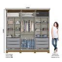 Ver imagem 7 de Guarda Roupa Casal Ambiente Andréas 6 Portas Cinza Nature com Espelho - Henn