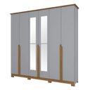 Ver imagem 6 de Guarda Roupa Casal Ambiente Andréas 6 Portas Cinza Nature com Espelho - Henn