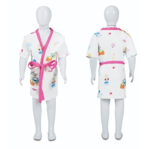 Roupão de Banho Infantil de 4 a 10 Anos Cinderela - P - 4 a 6 Anos