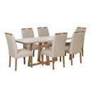 Ver imagem 1 de Mesa de Jantar Benedicta com 6 Cadeiras Paris Bege 160cm