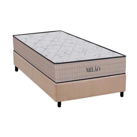 Cama Box Solteiro: Colchão Espuma D33 Orthoflex Milão Black + Base Crc Suede Clean (78x188)