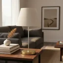 Ver imagem 1 de Luminaria de Mesa Abajur Redondo Piovere com Interruptor Alumínio com Cúpula 3D