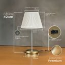 Ver imagem 4 de Abajur Luminaria de Mesa Redondo Piovere com Interruptor e Cupula Texturizada Decoração Casa Sala