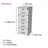 Gaveteiro Arquivo para Escritório 4 Gavetas Pe40   - 4