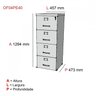 Gaveteiro Arquivo para Escritório 4 Gavetas Pe40   - 3
