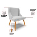 Ver imagem 3 de Kit 8 Cadeiras Estofadas para Sala de Jantar Pés Palito Lia Linho Cinza - Ibiza