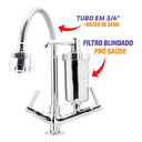 Ver imagem 6 de Torneira Cozinha Filtro Gourmet Entrada Mesa 1/4 de Volta Robusta Del Metais