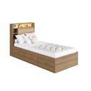 Ver imagem 2 de Cama de Solteiro com 3 Gavetas Cabeceira com Organizador e Iluminação LED Genebra