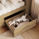 Ver mais imagens de Cama de Solteiro com 3 Gavetas Cabeceira com Organizador e Iluminação LED Genebra