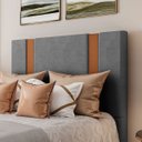 Ver imagem 2 de Cabeceira Queen Verona em Veludo com Sapata Cor Cinza Sonhar 10113VL-31 - CINZA