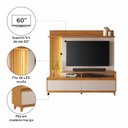 Ver imagem 6 de Estante Ripado para TV até 60 Polegadas com LED 183CMX185,5cm Pés em Madeira Maciça 2 Portas Basculantes