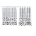 Ver imagem 1 de Cortina Pia Renda Cozinha Branco Lisa Floral 1,60x0,80 Alt