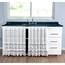 Ver imagem 4 de Cortina Pia Renda Cozinha Branco Lisa Floral 1,60x0,80 Alt