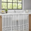 Ver mais imagens de Cortina Pia Renda Cozinha Branco Lisa Floral 1,60x0,80 Alt