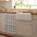 Ver imagem 6 de Cortina Pia Renda Cozinha Branco Lisa Floral 1,60x0,80 Alt
