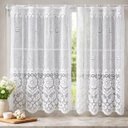 Ver imagem 7 de Cortina Pia Renda Cozinha Branco Lisa Floral 1,60x0,80 Alt