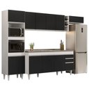 Ver imagem 1 de Armário de Cozinha Modulada 5 Peças Cp18 Balcão com Pia Inox Branco/preto - Lumil