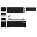 Ver imagem 4 de Armário de Cozinha Modulada 5 Peças Cp18 Balcão com Pia Inox Branco/preto - Lumil
