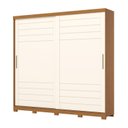 Ver imagem 2 de Guarda-Roupa Casal 2 Portas Deslizantes 100% MDF Cayman Off White/Cinamomo
