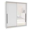 Ver imagem 2 de Guarda-roupa Casal Valência 2 Portas 2 Gavetas com Espelho Branco - Politorno