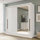Ver imagem 1 de Guarda-roupa Casal Valência 2 Portas 2 Gavetas com Espelho Branco - Politorno