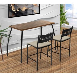 Mesa para Apartamento de Parede Compacta com 2 Cadeiras Fit