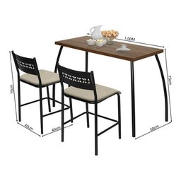 Mesa para Apartamento de Parede Compacta com 2 Cadeiras Fit - 4