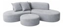 Ver imagem 2 de Sofá e Puff Orgânico Virginia 200cm Sala Suede: Cinza