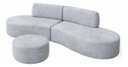 Ver imagem 5 de Sofá e Puff Orgânico Virginia 200cm Sala Suede: Cinza