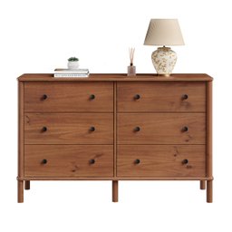 Cômoda para Quarto Madeira 6 Gavetas Moderna Apoana Castanho - 8