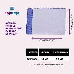 Kit 30 Panos de Prato Grande Sortido 63x42cm Barrado Xadrez - 6