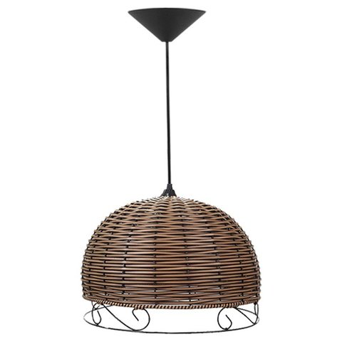 Pendente Luminária Lustre Junco Meia Esfera boca 40 cm
