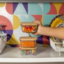 Ver imagem 7 de Kit 3 Potes de Vidro 380ml com Tampa de Bambu Hermético Marmita Quadrados - Tud