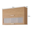 Ver imagem 3 de Armário Aéreo Bella 120cm 2 Portas Basculantes Freijó com Vidro - Mgm