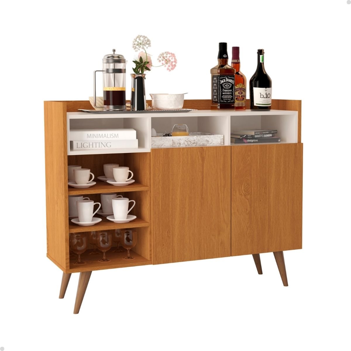 Buffet Aparador Cantinho do Café 2 Portas - Mod.2027 Cor:nature/off White