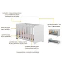 Ver mais imagens de Berço 3 Em 1 Branco Para Colchão 130cmx60cm